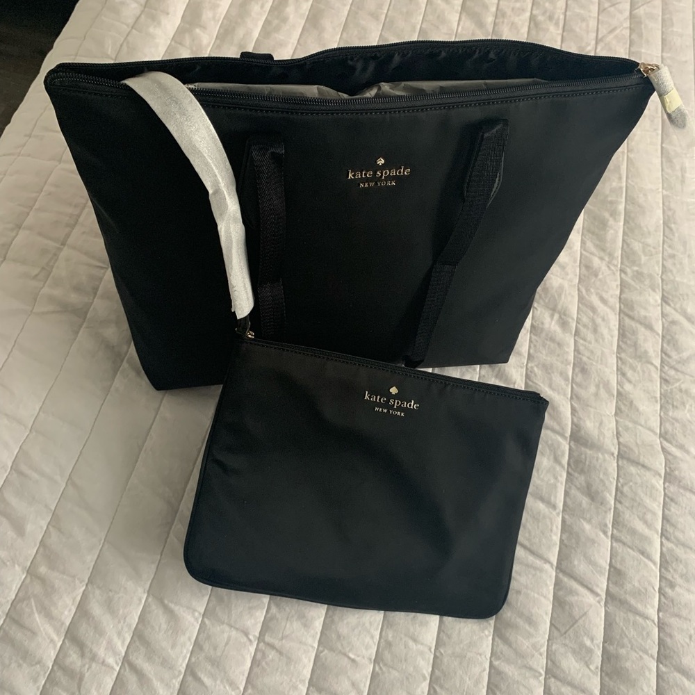 Kate Spade Black Packable Nylon Tote Bag